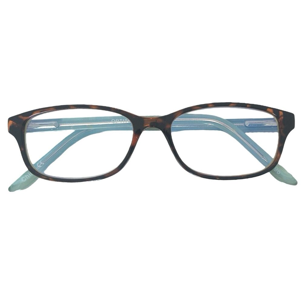 Optitek Blue Light Readers  2102 +1.25 Tortoise/Aqua Eyeglasses Frame 53-17-142